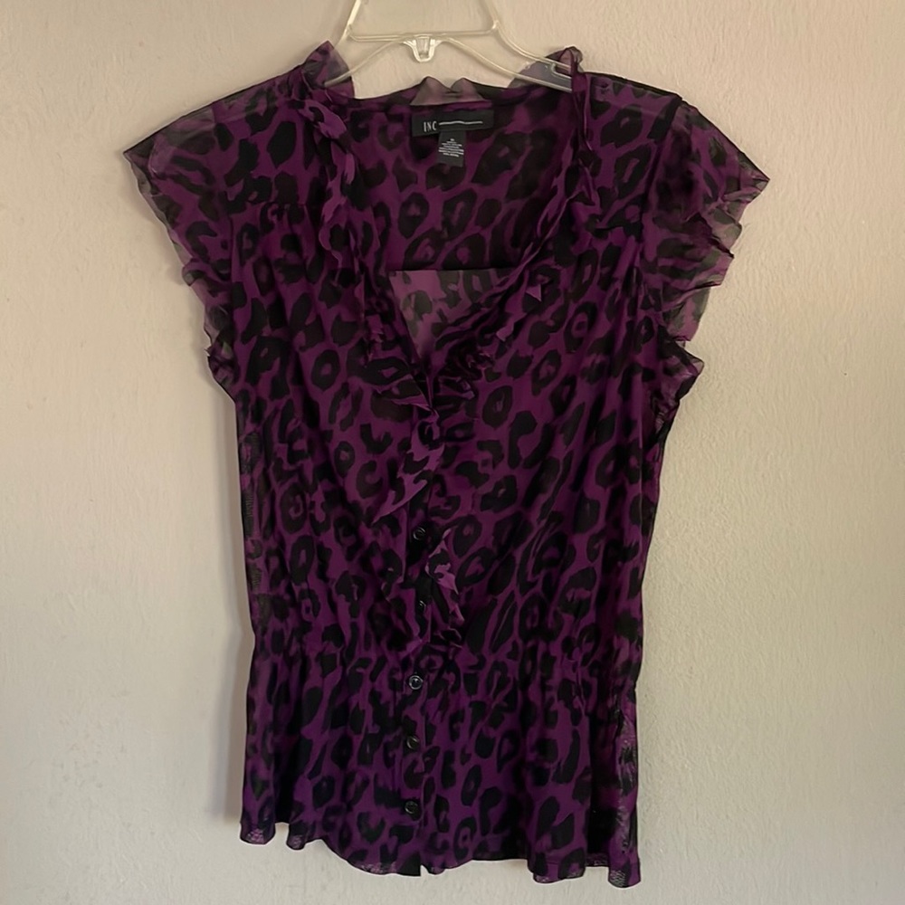 INC blouse top button down